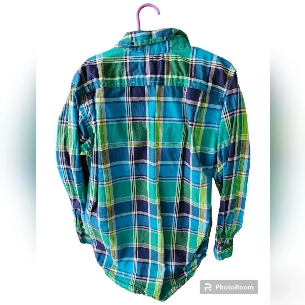 5/$25 Boys plaid long sleeve button down shirt